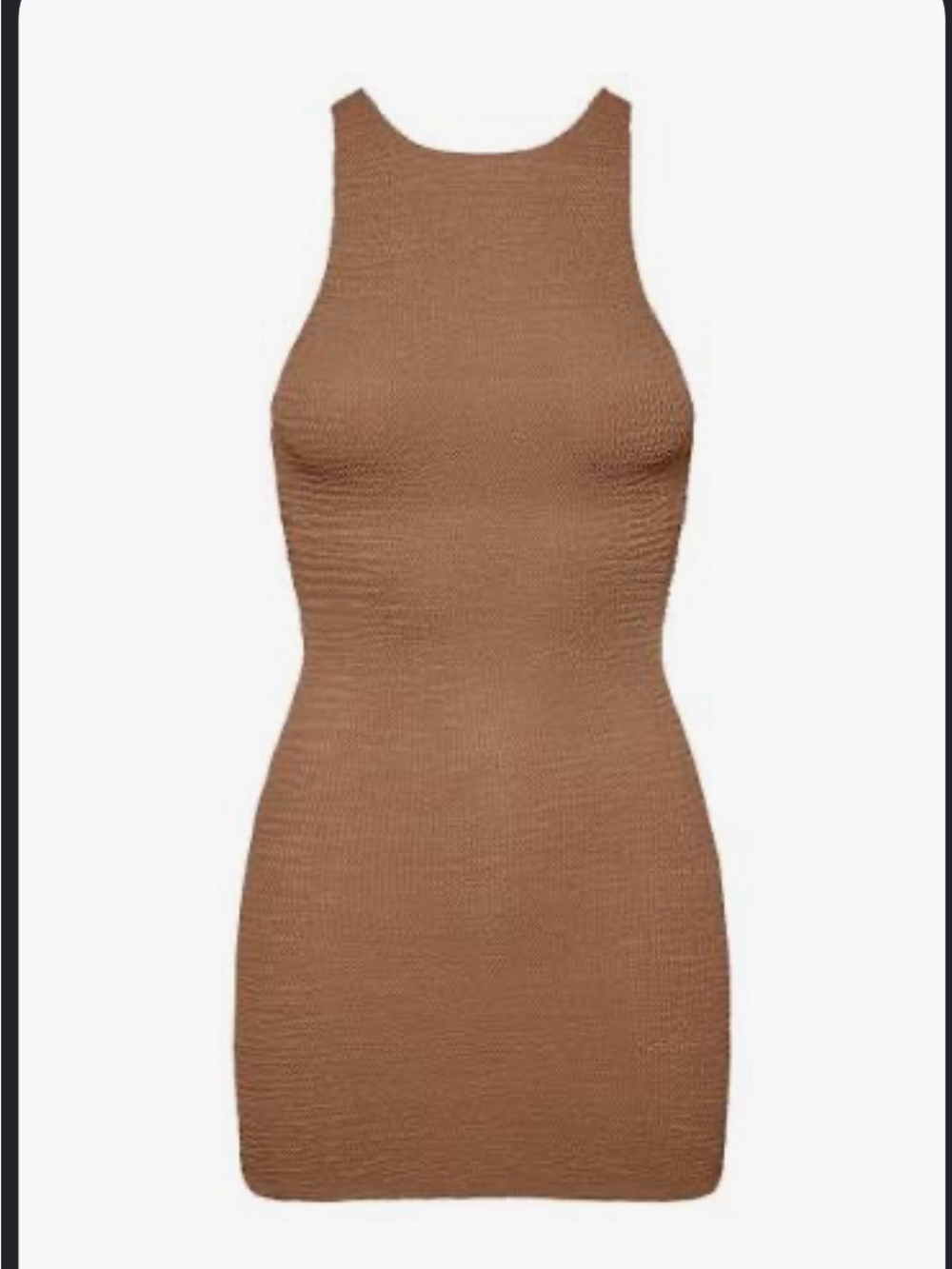 Monday Swimwear Husk Crinkle Dress — Husk (Warm Brown)